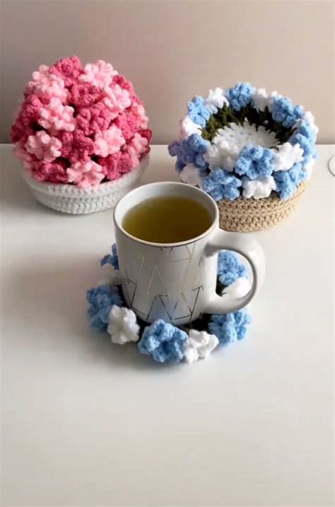 Crochet Flower Pot Coasters - Etsy