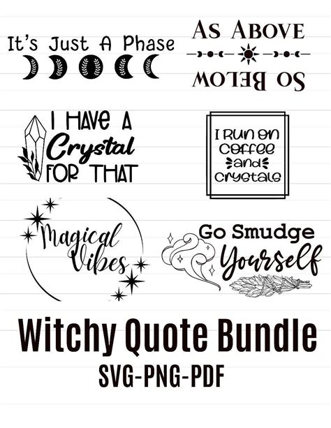 Witchy Mystical Bundle Svg Crystal Svg Go Smudge Yourself Png As Above