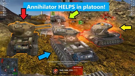 Wot Blitz Annihilator In Platoon With Cool Tanks Burning Games