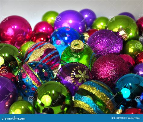 Colored Christmas Baubles Stock Image Image Of Group 61689753