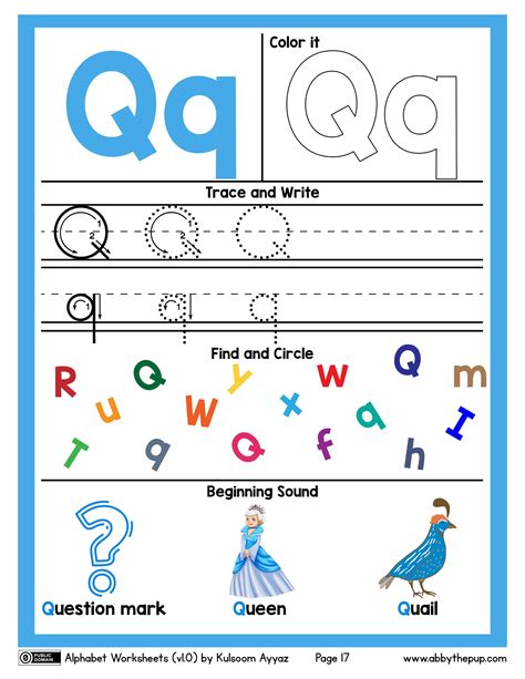 Letter Q Alphabet Worksheet | Free Printable Puzzle Games