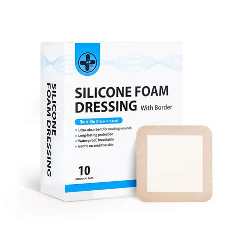 Silicone Foam Dressing For Wounds With Adhesive Border