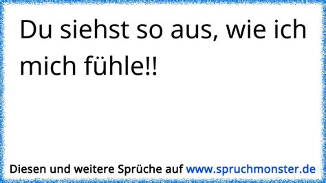 Du siehst so aus wie ich mich fühle Spruchmonster de