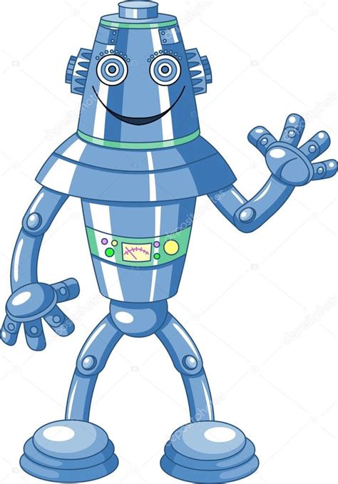 Robot de dessin animé mignon image vectorielle par Dazdraperma