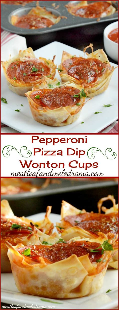 Pepperoni Pizza Dip Wonton Cups Recipe Recipes Appetizers Easy