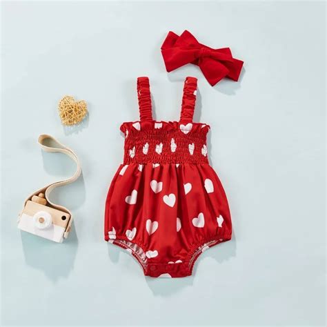 Red Summer Heart Romper And Headband Fabulous Finds Boutique