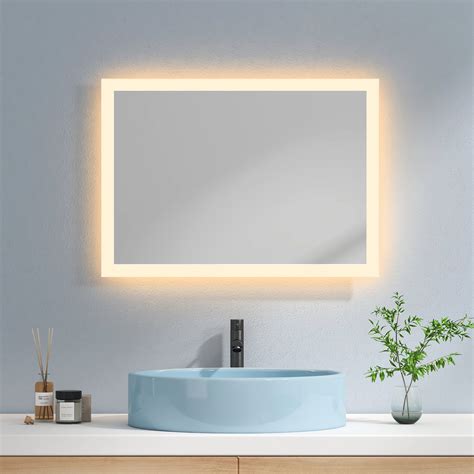 Emke Miroir Lumineux Salle De Bain X Cm Miroir Led Salle De Bain