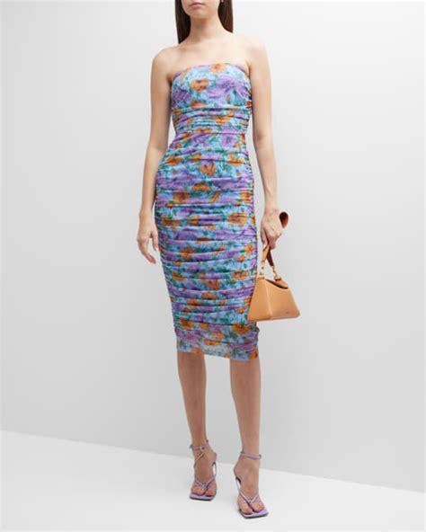 Veronica Beard Quiana Strapless Floral Bodycon Dress Neiman Marcus