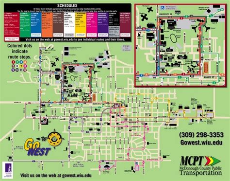 Western Illinois University Tranist Map - 1 University Cir Macomb IL ...