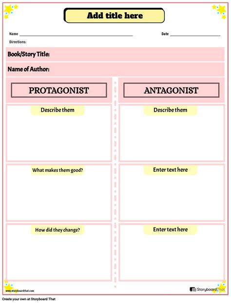 Protagonist and Antagonist Worksheets — Character Types - Worksheets ...