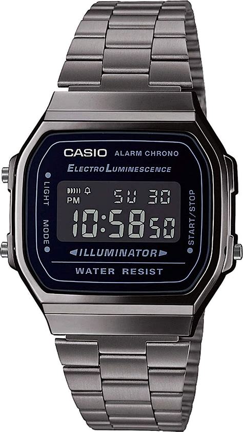 Casio Mens Digital Japanese Quartz Watch With Stainless Steel Strap