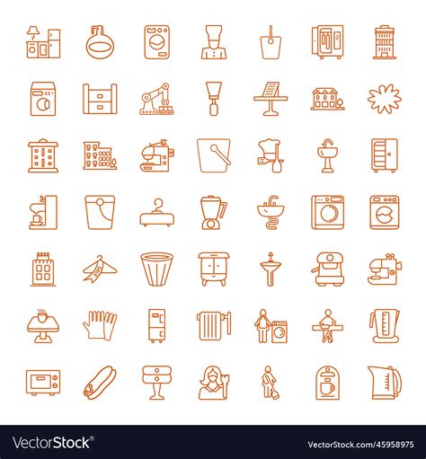 Household icons Royalty Free Vector Image - VectorStock