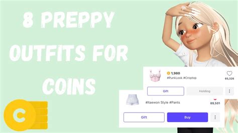 8 Preppy Outfits For Only Coins Zepeto Youtube