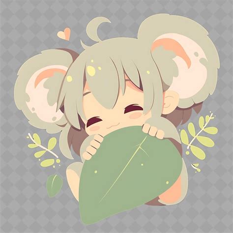 Premium PSD | Loving and Affectionate Anime Koala Girl With Big Ears ...