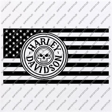 Usa Flag Harley Davidson Svg File Motorcycle Harley Davidson Svg Design Skull Clipart