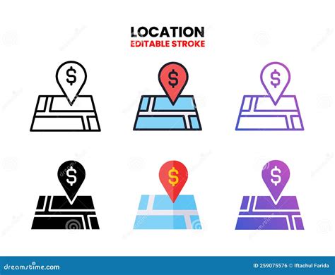 Map And Location Icon Set With Different Styles Stock Vector