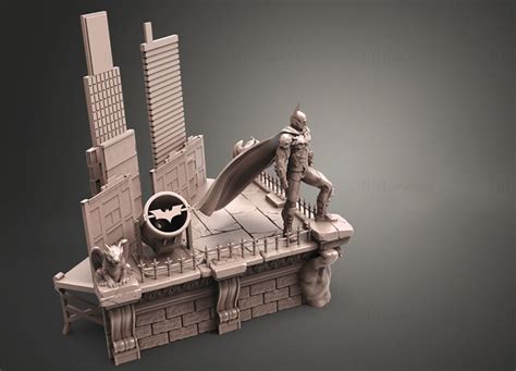 Batman Diorama Modelo De Impresión 3d Stl