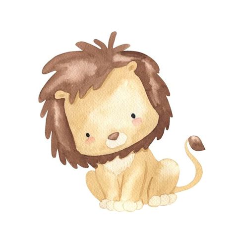 Premium Vector | Watercolor lion Safari animal illustration ...