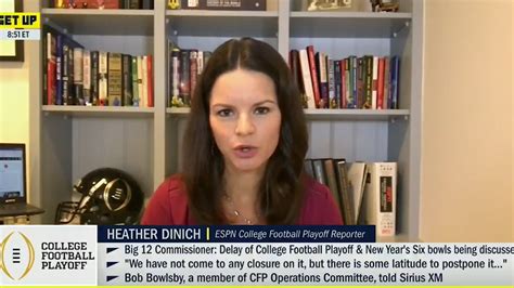 Delay to College Football Playoff? ESPN analyst Heather Dinich provides ...