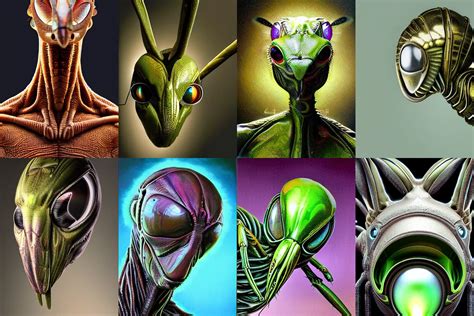 Organic Alien In The Form Of Mantis Head Stable Diffusion Openart