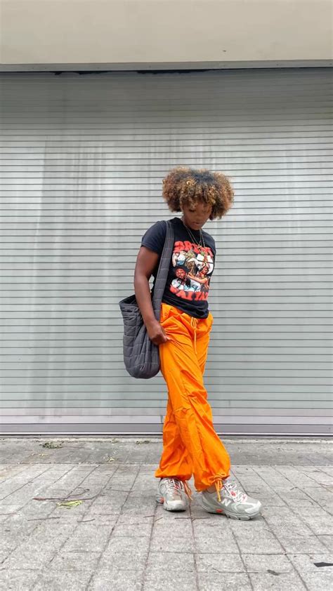 Orange Parachute Pants