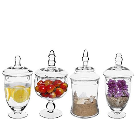 Myt Set Of 4 Clear Small Glass Apothecary Jars Wedding Candy Buffet