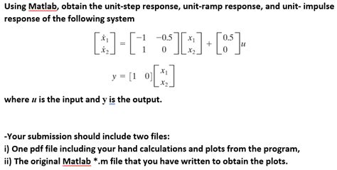 Solved Using Matlab Obtain The Unit Step Response