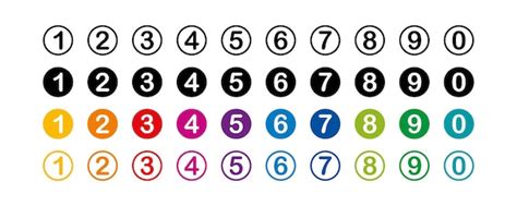 Premium Vector Numbers Collection Number In Round Colorful Number In