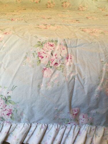 Simply Shabby Chic Misty Blue Floral Roses Twin Comforter Set Preowned