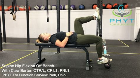 Supine Hip Flexion Off Bench Using A Kettlebell Youtube