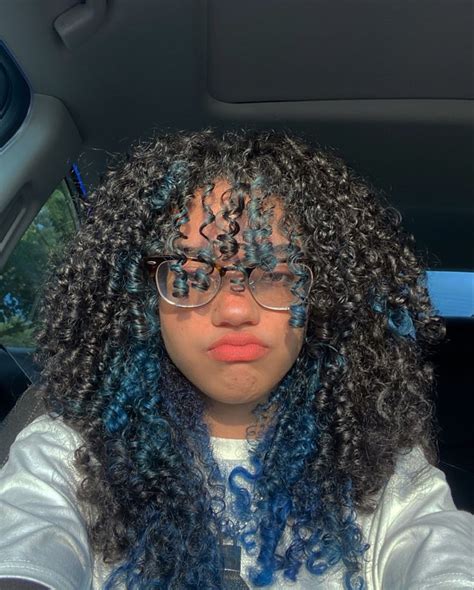 Dyed Curly Blue Alt Split Dye Hair Inspo Dyed Curly Hair Hairdos For Curly Hair Dyed Hair