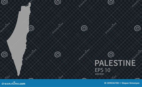 Flat Vector Map of Palestine with Borders, Isolated on Background Flat ...