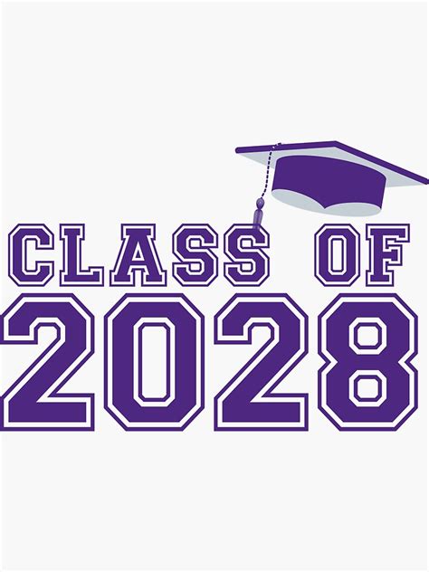 Class Of 2028 High School Graduation Congratulations Sticker By