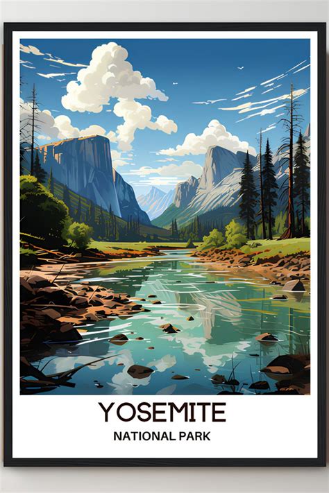 Yosemite Travel Poster Yosemite Travel Print Yosemite Art Print