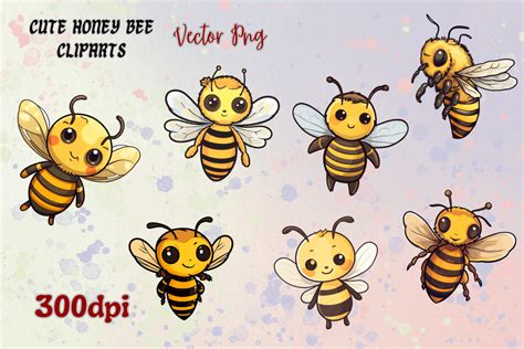 Cute Honey Bee Cliparts Graphic By Philip Pub Creative Fabrica