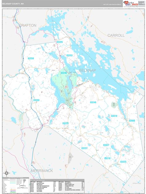 Belknap County Nh Wall Map Premium Style By Marketmaps Mapsales