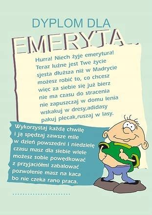 Dyplom dla emeryta prezent A4 koperta emeryt przejście na emeryturę