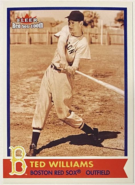 Ted Williams Fleer Boston Red Sox Th Baseball Card Kbk Sports