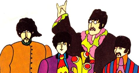 Żółta łódź Podwodna Psychodeliczna Animacja Beatlesów