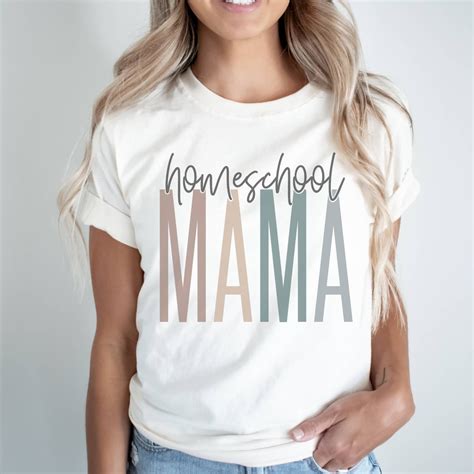 Homeschool Mama Shirt Colorful Homeschooling Mom Shirt Back Etsy