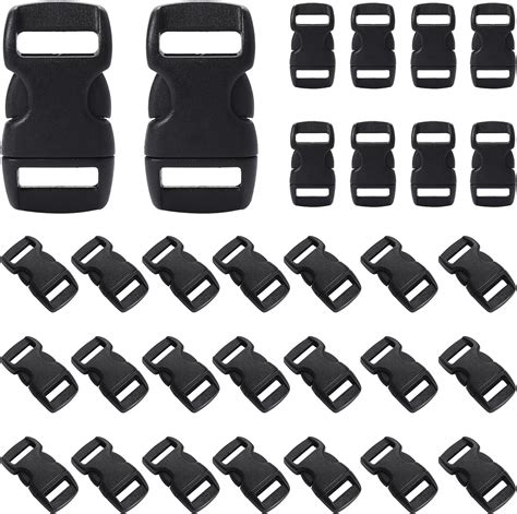 KALIONE 100 Pack 3 8 Inch Contoured Side Release Plastic Mini Buckles