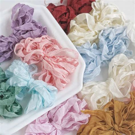 hand crinkled seam binding ribbon vintage wrinkled ribbon - Teddy Supplies