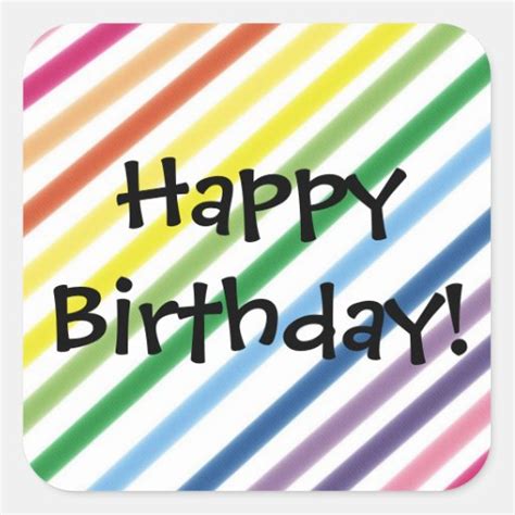 Happy Birthday Square Sticker Zazzle