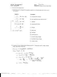 Questions With Solution Of Thermodynamics I Exam Me Docsity