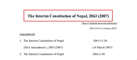 The Interim Constitution Of Nepal 2063 2007 English Version E