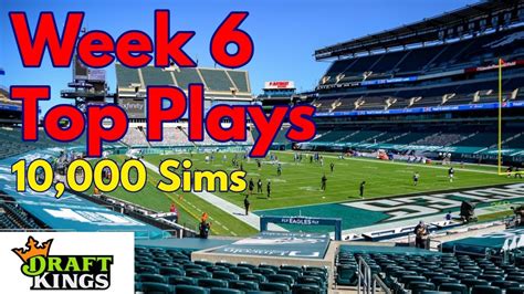 Top Week 6 Nfl Football Dfs Plays Based On 10000 Simulations In Excel