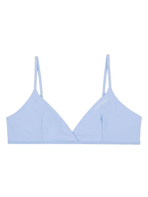 Sporty Rich Brigitte Triangle Bikini Top Blue Farfetch Uk