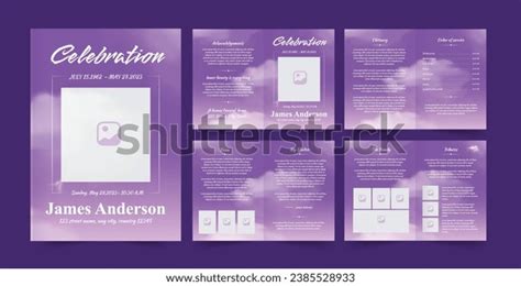 Funeral Program Template Funeral Layout Design Stock Vector (Royalty Free) 2385528933 | Shutterstock