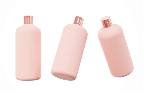 Premium Photo Different Views Of Pink Plastic Shampoo Bottle 3d Render Isolated On White