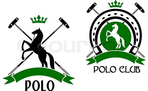 Polo Club Sporting Emblems With Stock Vector Colourbox